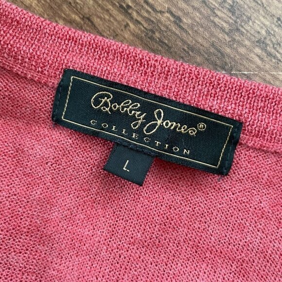 Bobby Jones Collection Mens Sweater Sz L Orange Extra Fine Merino Wool Golf - Picture 7 of 8